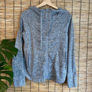 Grey Heathered Zip Up Hoodie
